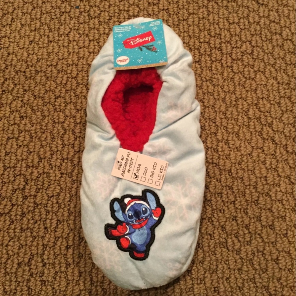 Disney Light Blue Stitch Women’s Holiday Slippers
